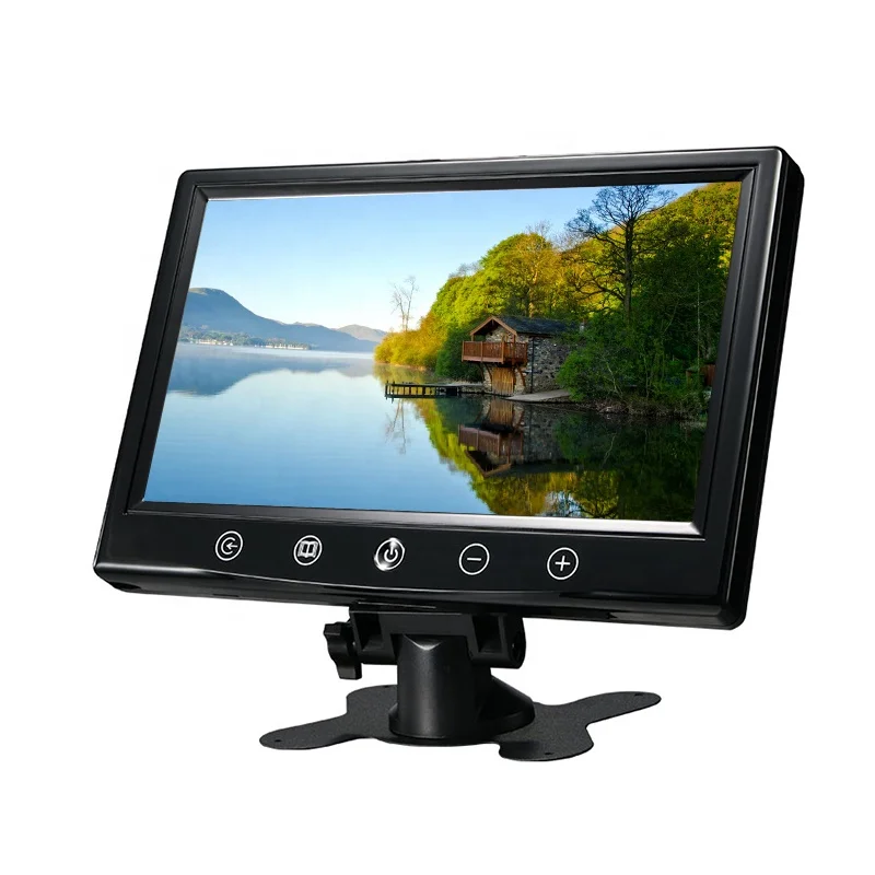 HOT 9 inch display car headrest monitor with buttons support 2 AV input