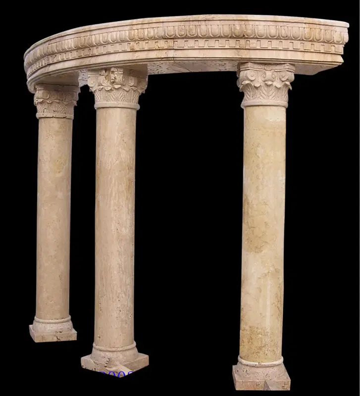 yellow travertin decorative roman columns YZP0037