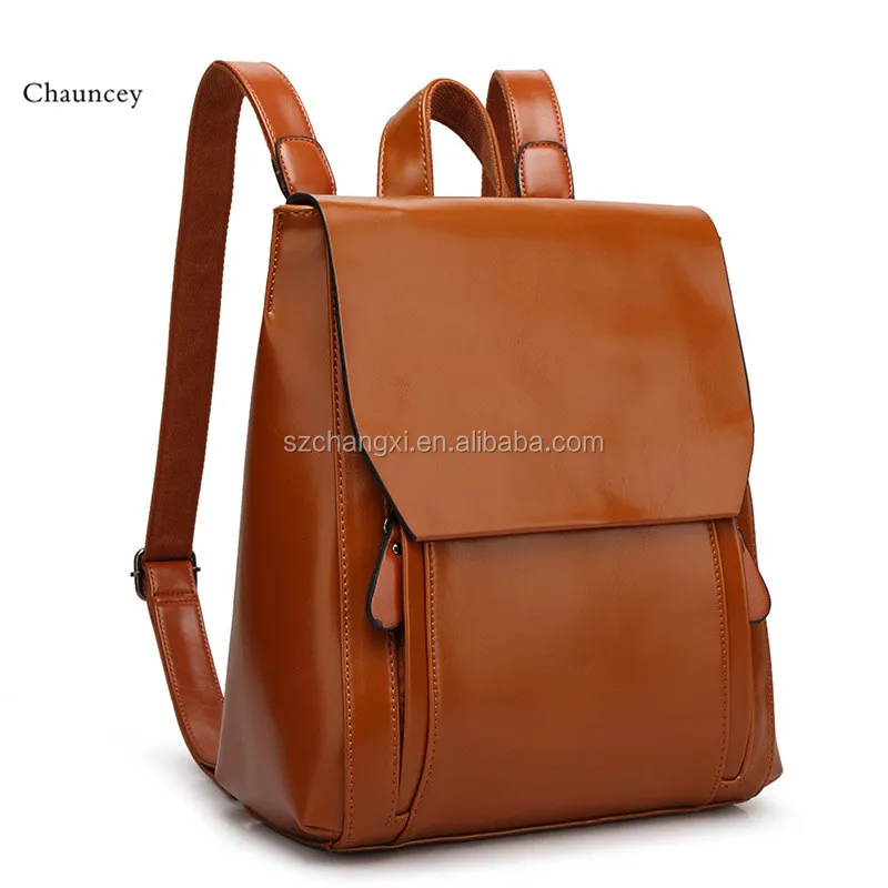 Leather Women Backpack girl Korean Style Ladies Strap Laptop Bag Daily Backpack