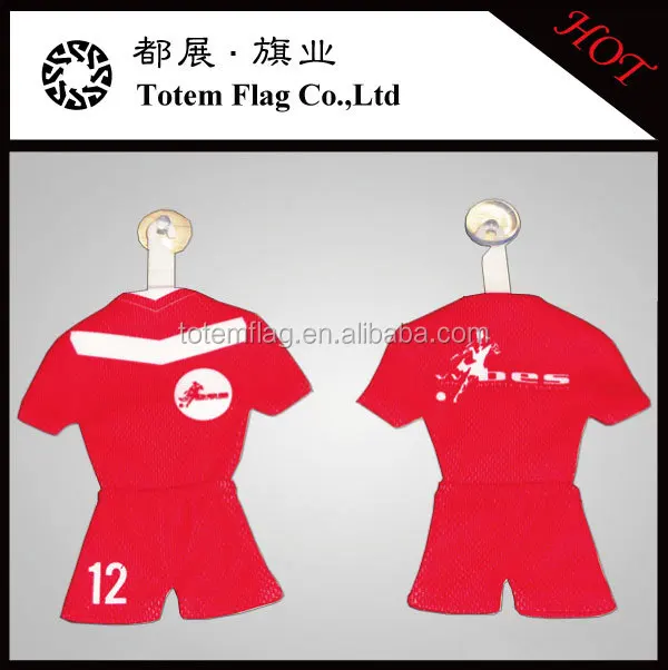 hot selling car mini football kits for promotional&decoration gift,mini t shirt