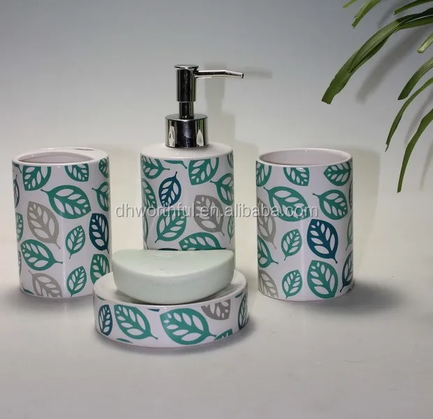 Hot Sale bathroom accessories set Ceramic Bath Items Four-pieces bathroom sets accessory luxury Set Eco-friendly