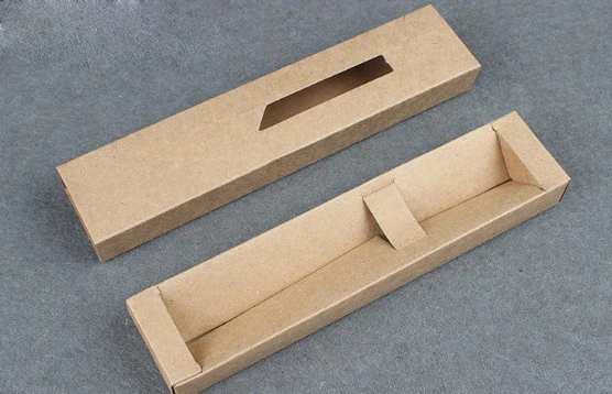 custom pen packing box professional design white cardboard pen gift box logo black window luxury gift paper cardboard pen box