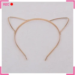 Cat ear hair headband for women,  silver or gold hair hoop