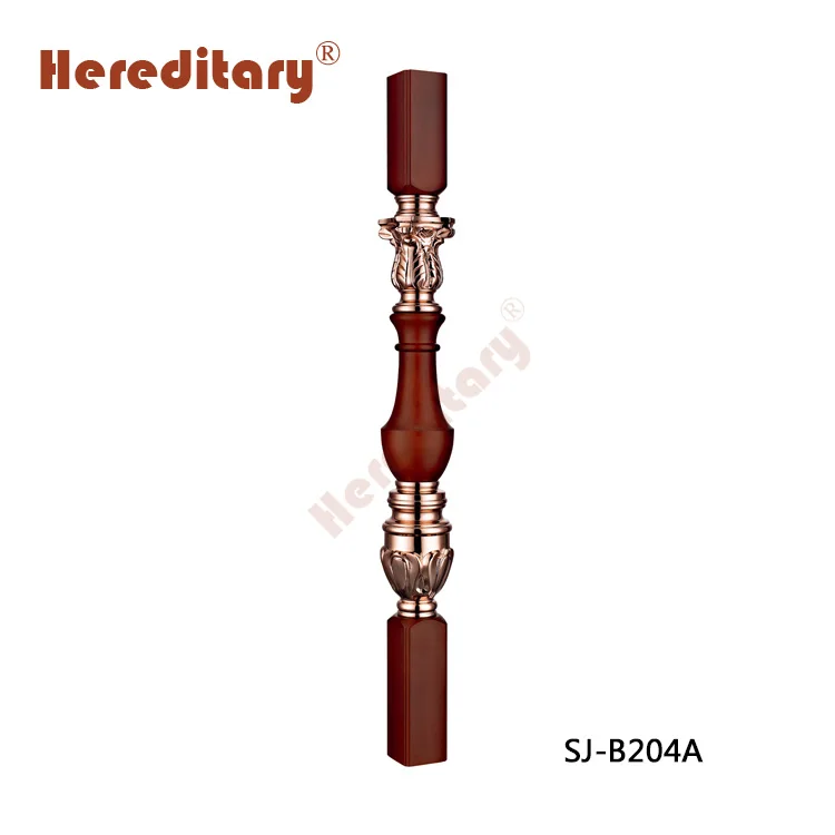 Balconies gold color aluminum railing wood stair railings models