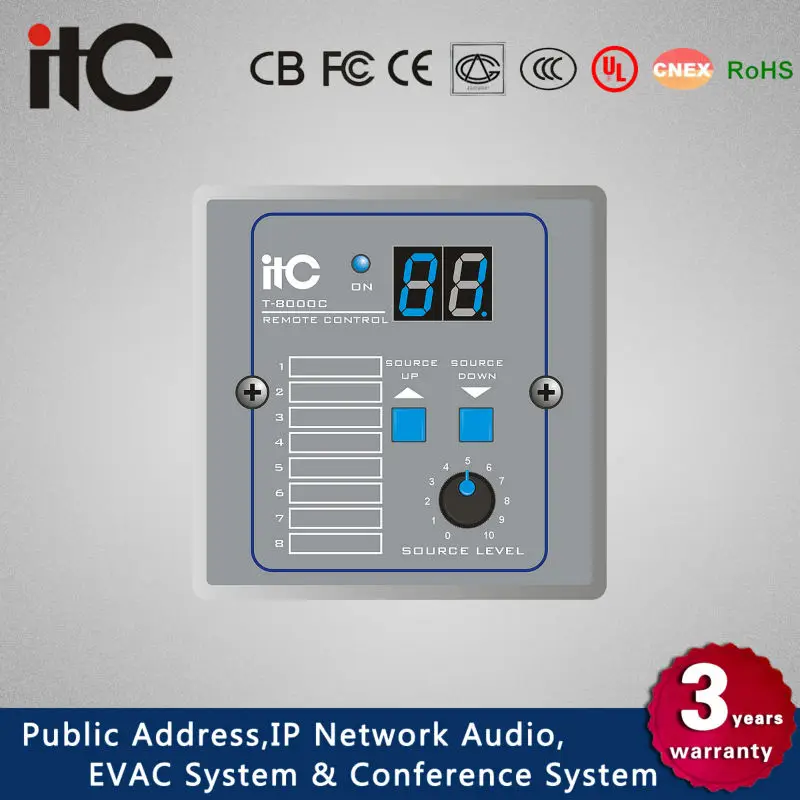 
ITC T-8000 Series Audio Remote Volume Control for PA System 