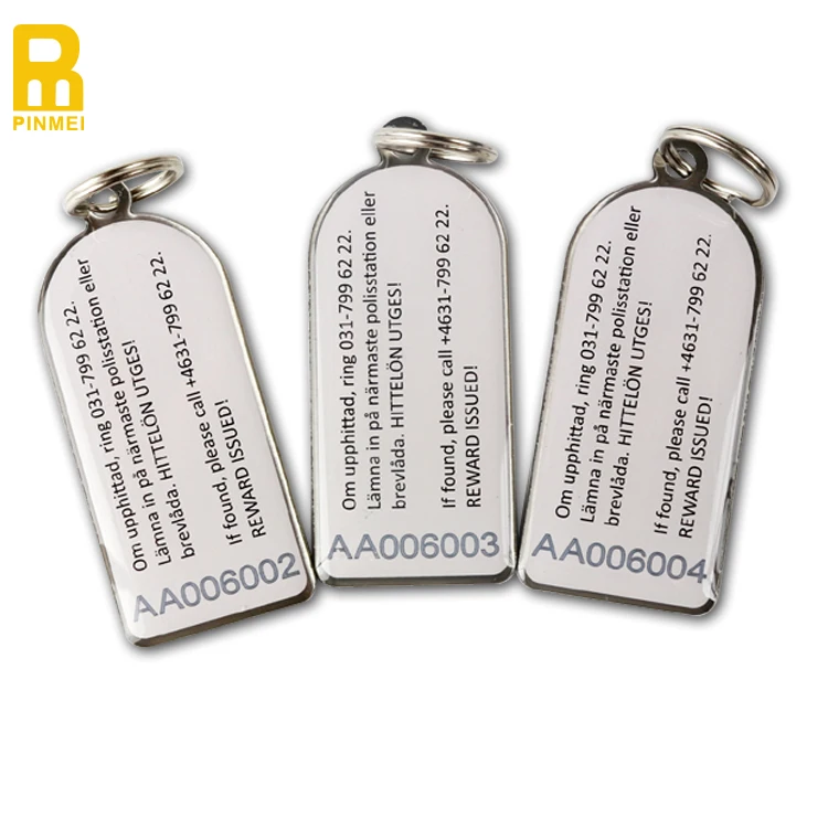 Wholesale Cheap Serial ID number Key Chain QR Code Key Tag Barcode Key Fobs With 15mm Key Ring