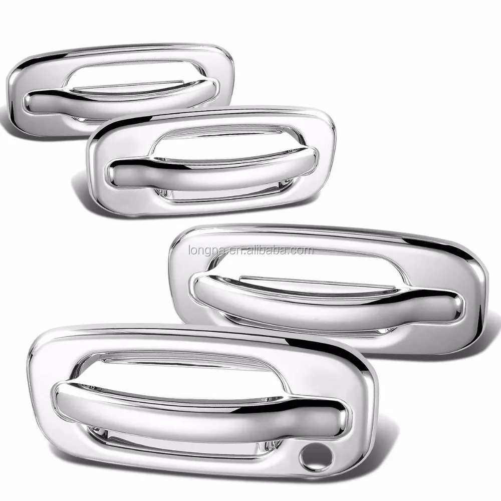 Chrome 4 Doors Handle Cover W/O Passenger Side Keyhole for 00-06 GMC Yukon/99-06 Sierra/07 Classic/02-06 Chevy Avalanche
