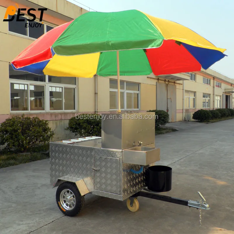 China factory checkered plate mobile cheap hot dog hotdog cart