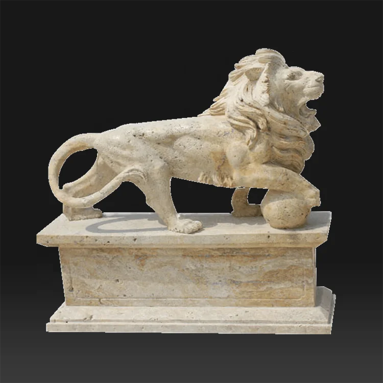 Custom stone garden decor products life size marble lion statue