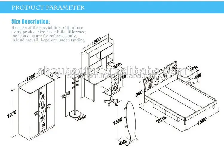 Teenager Bedroom children wooden bedroom furniture