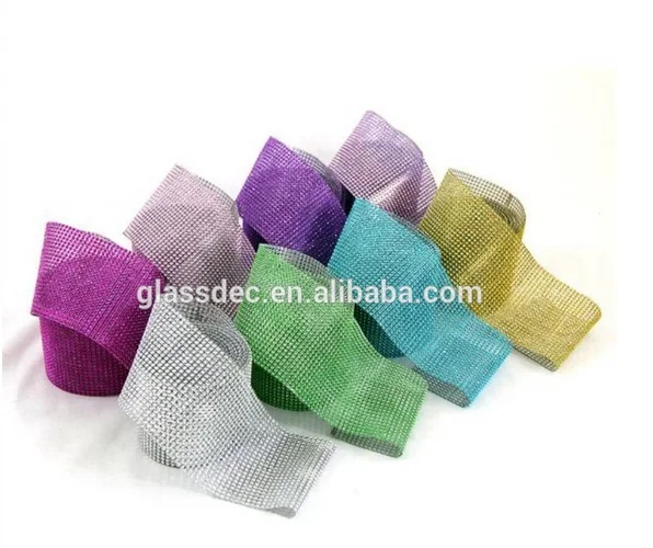Wholesale Diamond Mesh Wrap Roll Sparkle Rhinestone Ribbon Banding Crystals Rhinestone Roll For Wedding Cake decoration