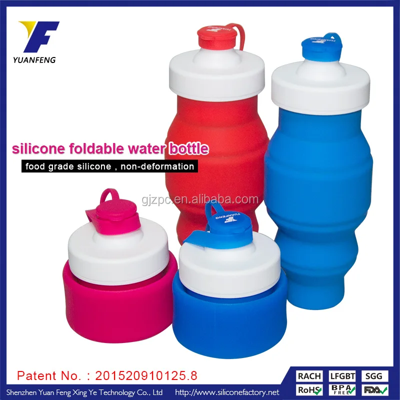 Flexible Heat Resistant Silicone Folding Sports Enhancer Water Bottle