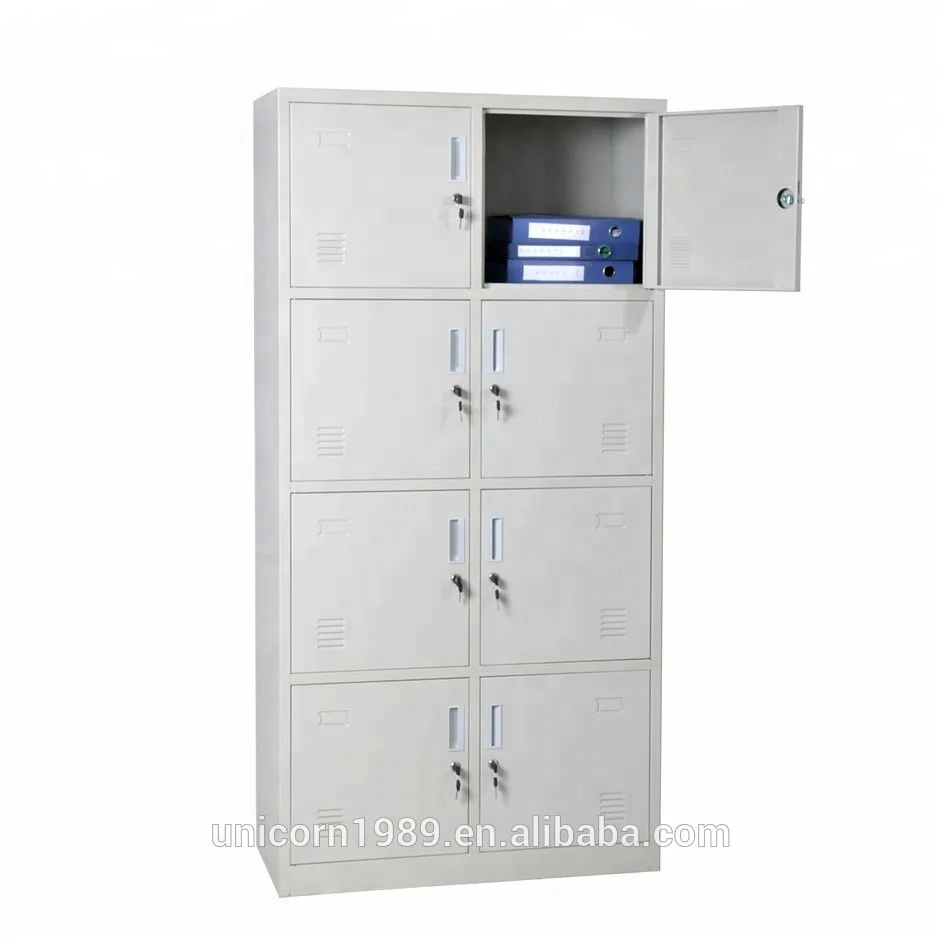China iron cabinet manufactur factory cheap price steel staff lockers lockable 8 doors metal filing cabinet for sale