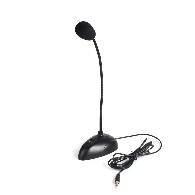 Flexible Stand Mini Studio Speech Microphone 3.5mm Plug Gooseneck Mic Wired Microphone for Computer PC Desktop Notebook