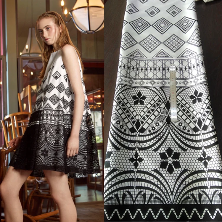 204gsm Высококачественная летняя тканая жаккардовая ткань с геометрическим рисунком текстиль для