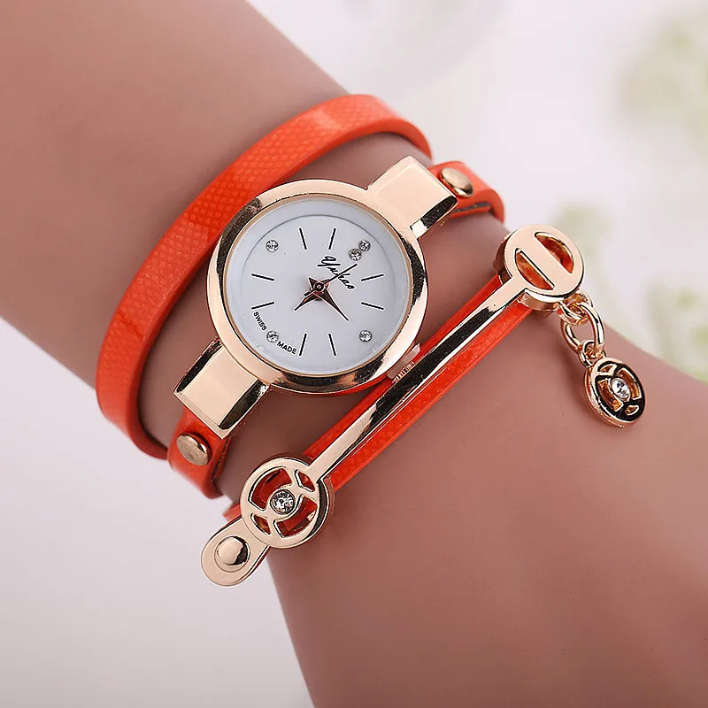 New sweet style lady fashion Hand-woven woman watch leather watches