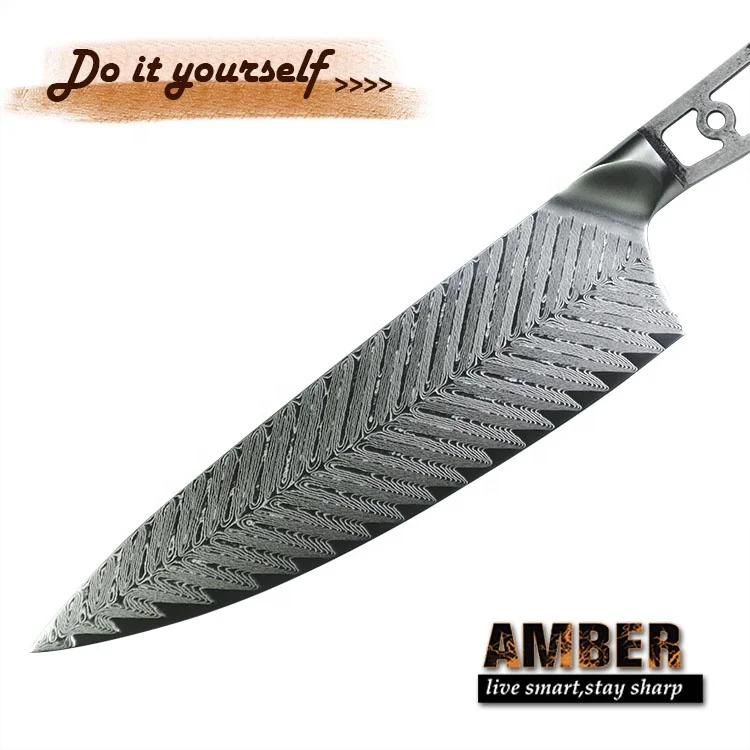 DIY 8 inch Japanese Steel 67 Layer damascus steel chef knife blanks