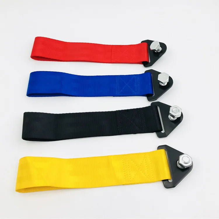 JDM High Strength  Black Tow Strap Front or Rear Bumper Towing Hook