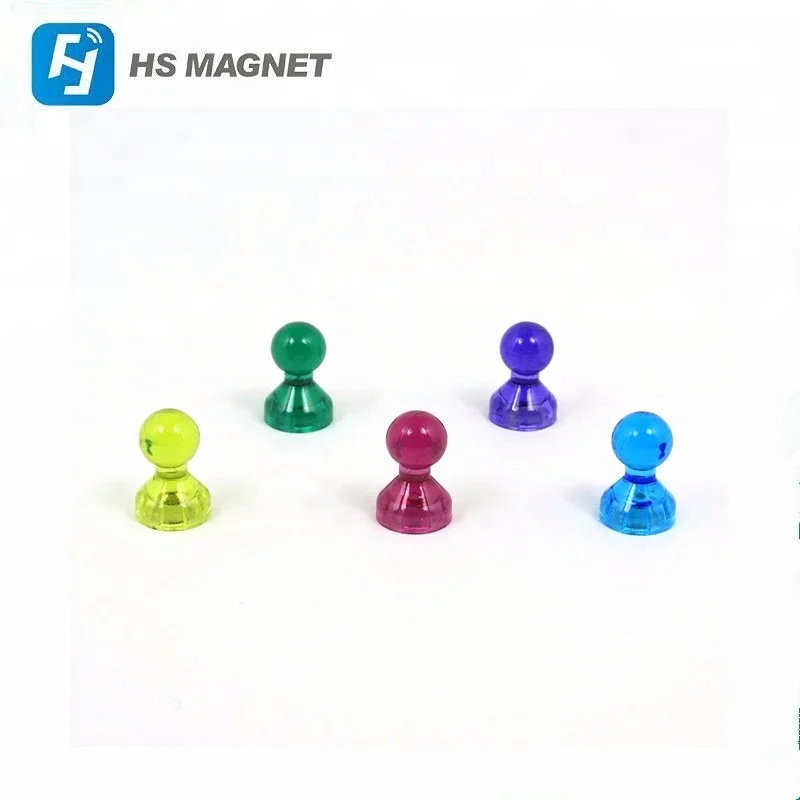 super Chinese factory manufacture Transparent different color durable magnetic push pin for Education Whiteboard Office Fridge