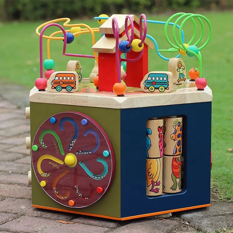 Early Learning Educational Bead Maze baby wooden activity cube wooden child toy