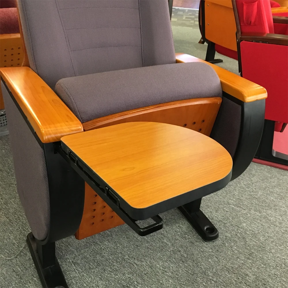 easy install popular design foldable school auditorium hall chair with writing pad auditorium seats for sale