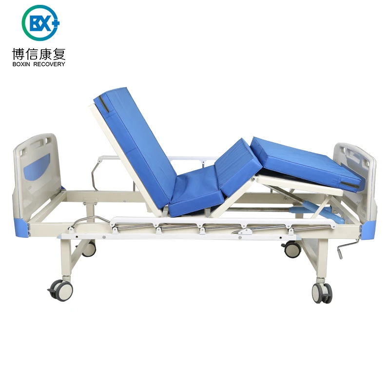 Manual 2 Crank Medical Hospital Beds for Clinic Patient Not Used Hospital Bed With Passive Slow Descending Dining Table