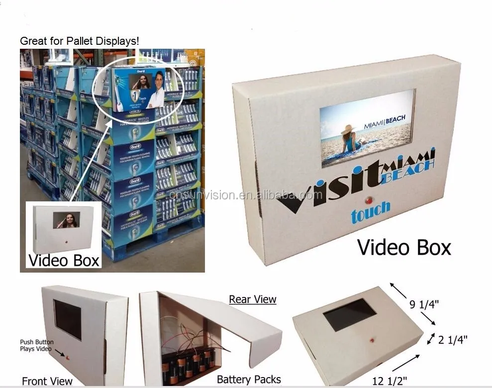 custom sound LCD display mini video player super slim POP advertising player for supermarket
