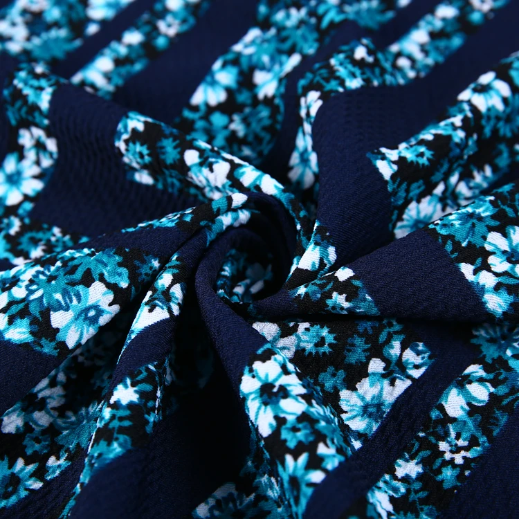 
New style single jersey bubble rice recycled knitting german print bulk polyester fabric 