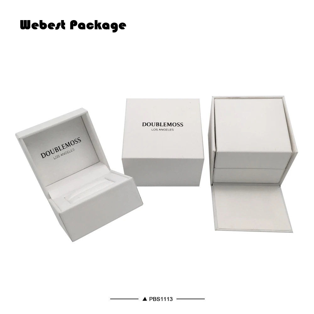 
Webest Package custom made jewelry boxes silk cloth luxury packaging white linen ring box 