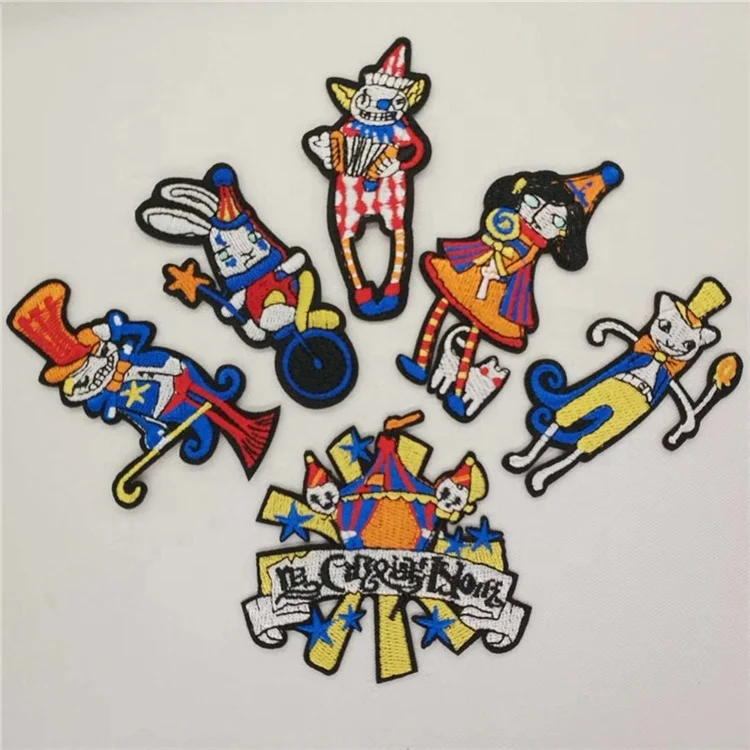 Tiger lion leopard skull snake embroidery label Roses flower embroidery patches Cartoon cloth woven badge