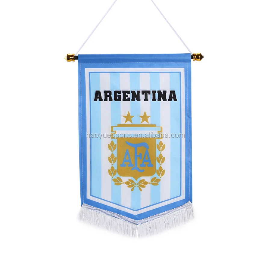 
Guangzhou Manufacturer National Countries Flag Custom Printing Football Soccer Triangle Pennant Flag 