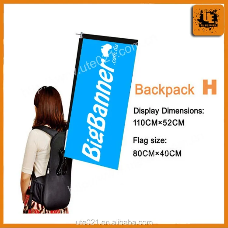 
Custom Outdoor Promotional Marketing Street Advertising Backpack Flag And Banner 