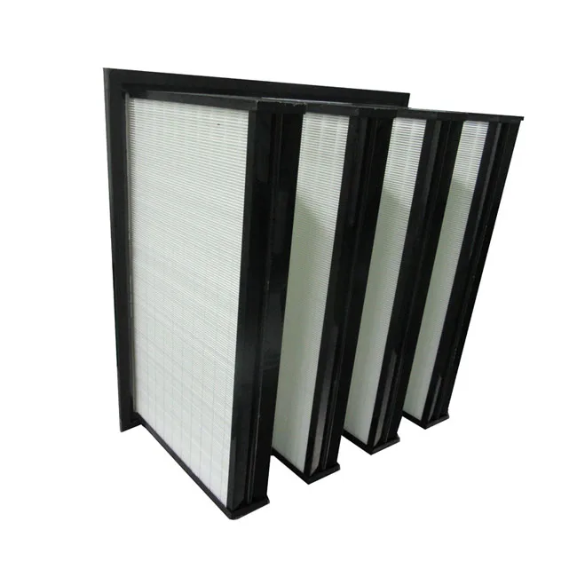 Glass Fiber Mini Pleat Compact Filter V Bank Air Filter V-cell Filter In Plastic Frame