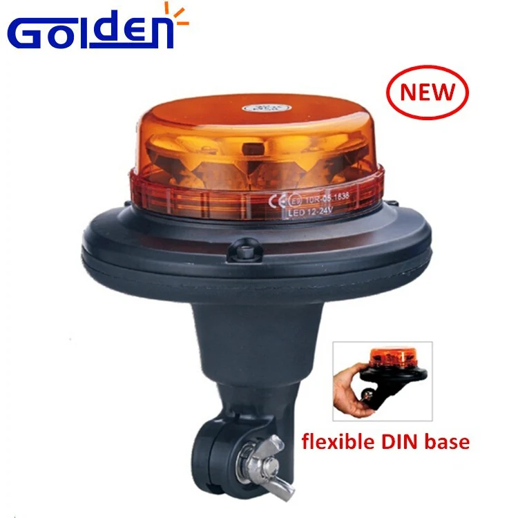 IP66 din pole 12 24 volt led mount flashing warning snow plow alarm alert beacon light