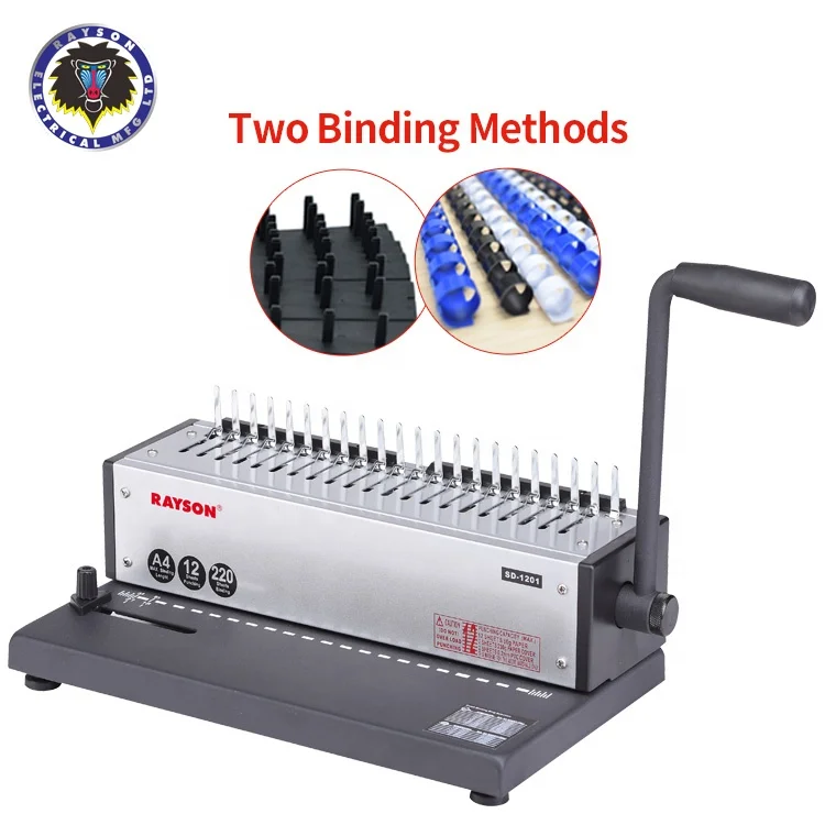 RAYSON SD-1201comb binder 21 hole comb apron / clip strip punch binding machine