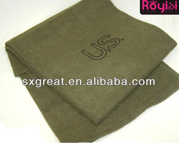 factory cheap price 100% made in china acrylic or wool material heavy cheap olive green outdoor blankets