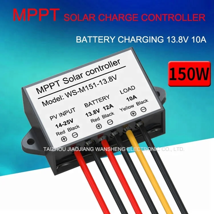 MPPT SOLAR CHARGE CONTROLLER 150W MPPT SOLAR ELECTRIC VEHICLE CHARGER 99% MPPT SOLAR BATTERY CHARGE CONTROLLER WS-M151-13.8V