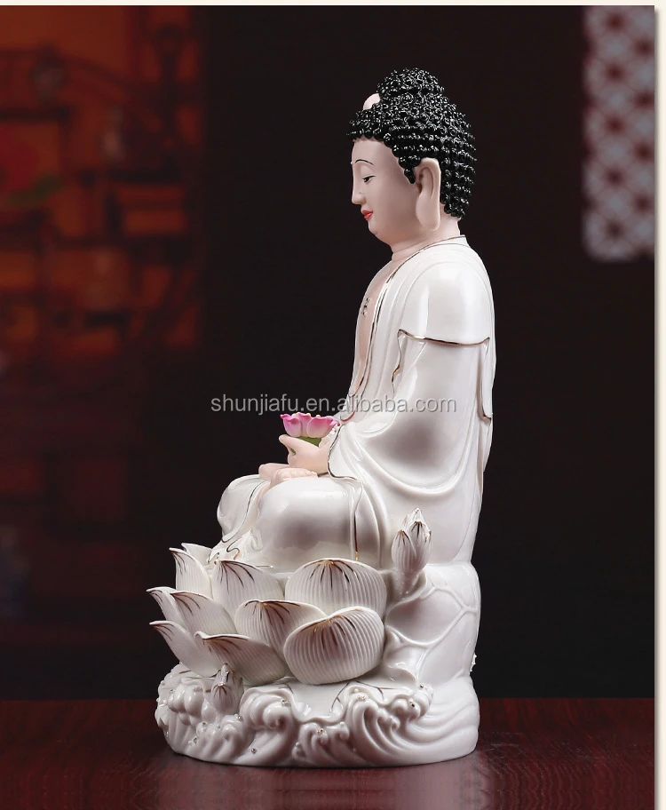 Sitting Style Wholesale Religious Crafts Statue Porcelain Figurine Ceramic Laughing Buddha