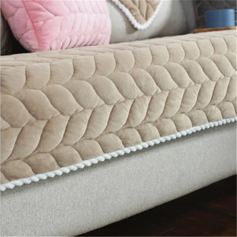 Charmcci 600210 Modern winter sofa cover set thick cushion cover nylon printed velvet dog protector water proof recliner