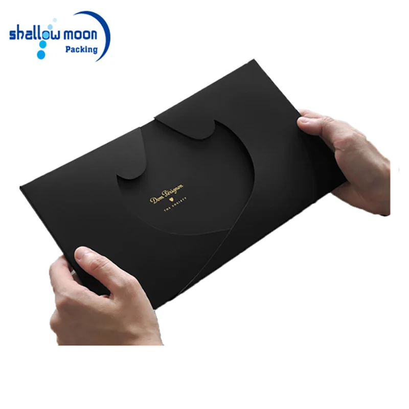 
Luxury black wedding invitations card printing envelope with window 