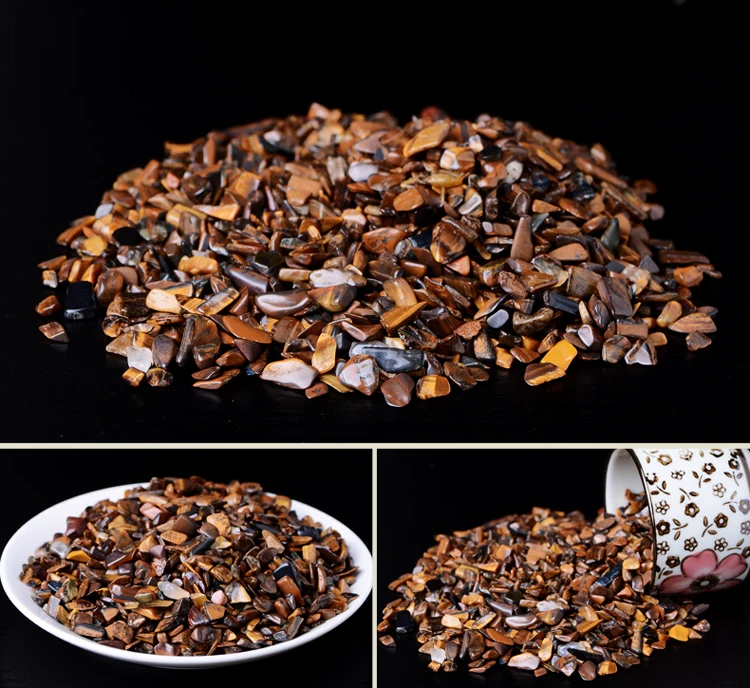 Wholesale Natural Tumbled Stone Tiger Eye Quartz Crystal Gravel Healing