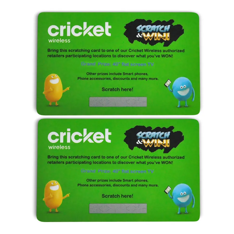 Prepaid scratch card for mobile phones recharge or lottery