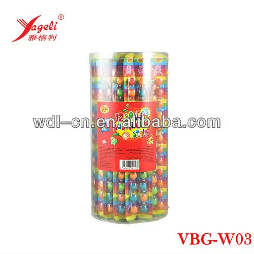 12ct Watermelon Gum Balls Super Bubble Gum On Paper Ruler In PVC Jar