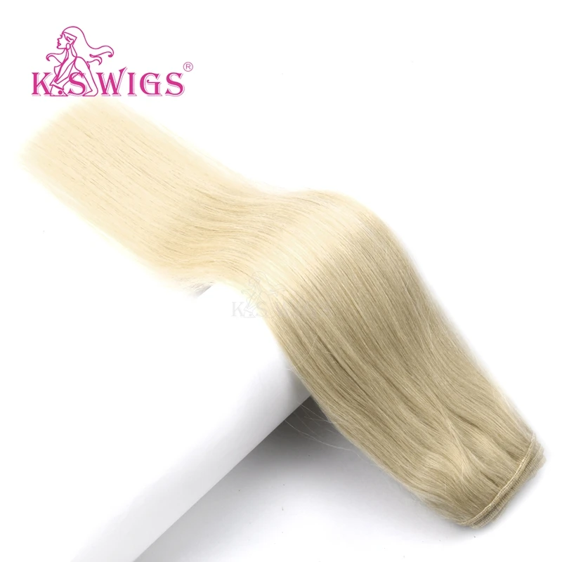 
K.S WIGS Raw Kinky Straight Hair 613 Straight 16 Inch 16 18 20 Inch Straight Human Hair Weave 