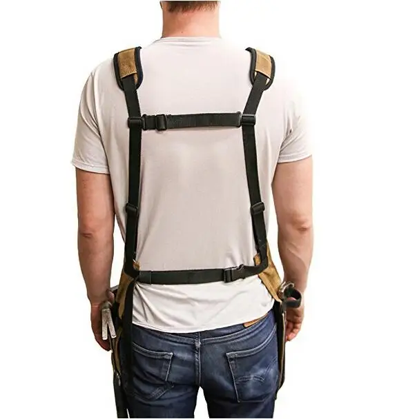 Heavy Duty Durable Thick BBQ Apron Waxed Canvas Tool Apron Carpenter Apron with Multi-functional Pocket