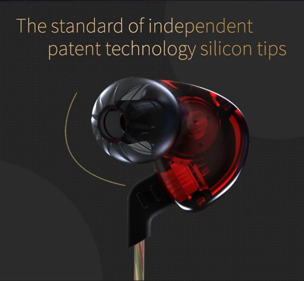 Плотным верхним ворсом KZ наушники KZ-ED12 в ухо шумоподавления с микрофоном для iPhone / Android