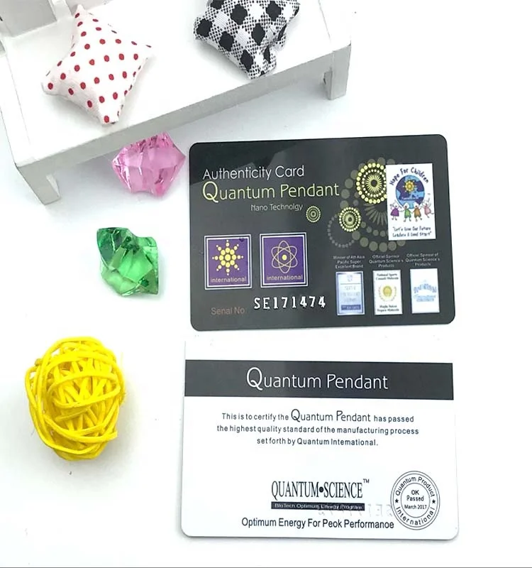 Far Infrared Ray (FIR) and Negative Ion technology bio energy health card