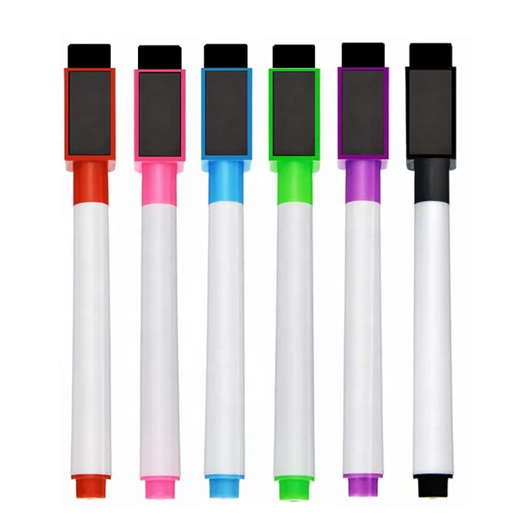 
6 Assorted colors magnetic dry erase whiteboard marker pen 
