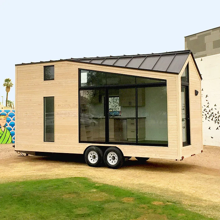 Tiny House on Wheels with a Secret Rooftop Deck