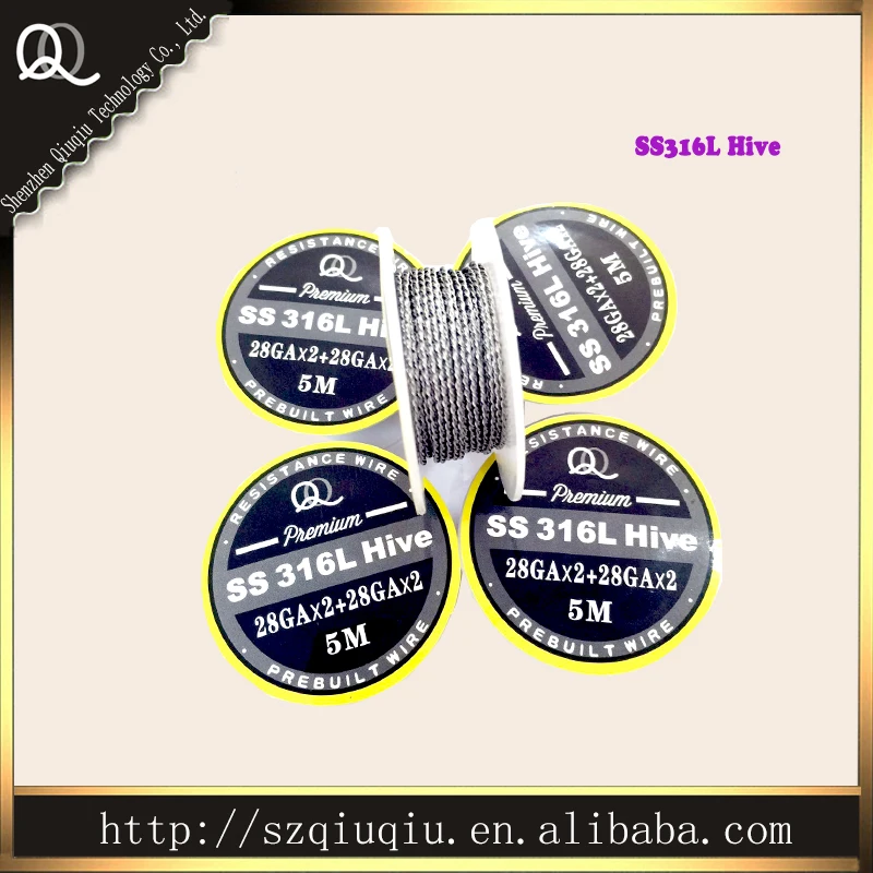 Huge vaping Vapor Premade wire hive coils SS316L Clapton hive wire 5M/roll 28ga/30ga*2 wrapped 28ga/30ga*2 OEM Available